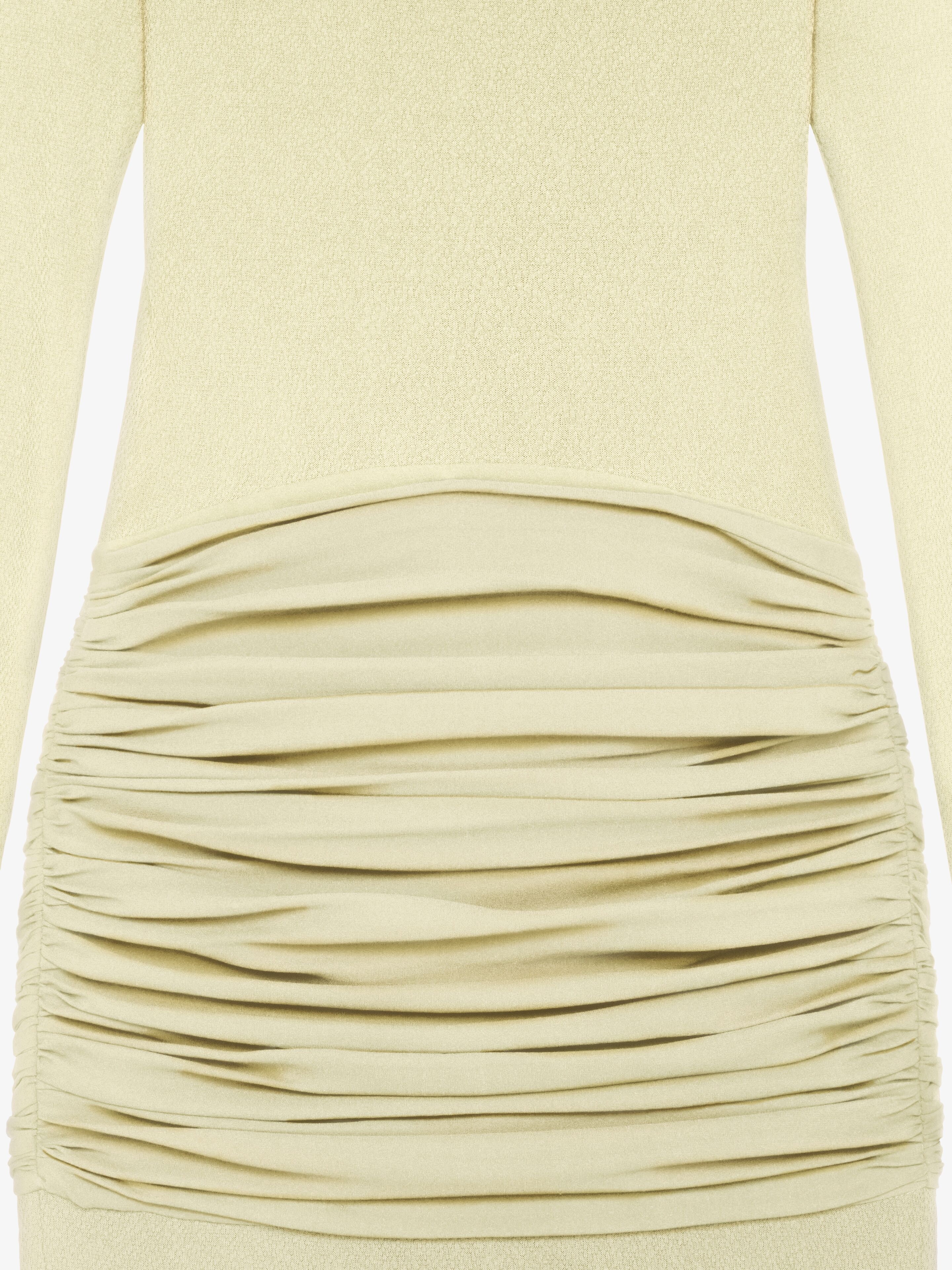 EVENING DRAPED DRESS IN JERSEY AND SILK WITH TRAIN - 5