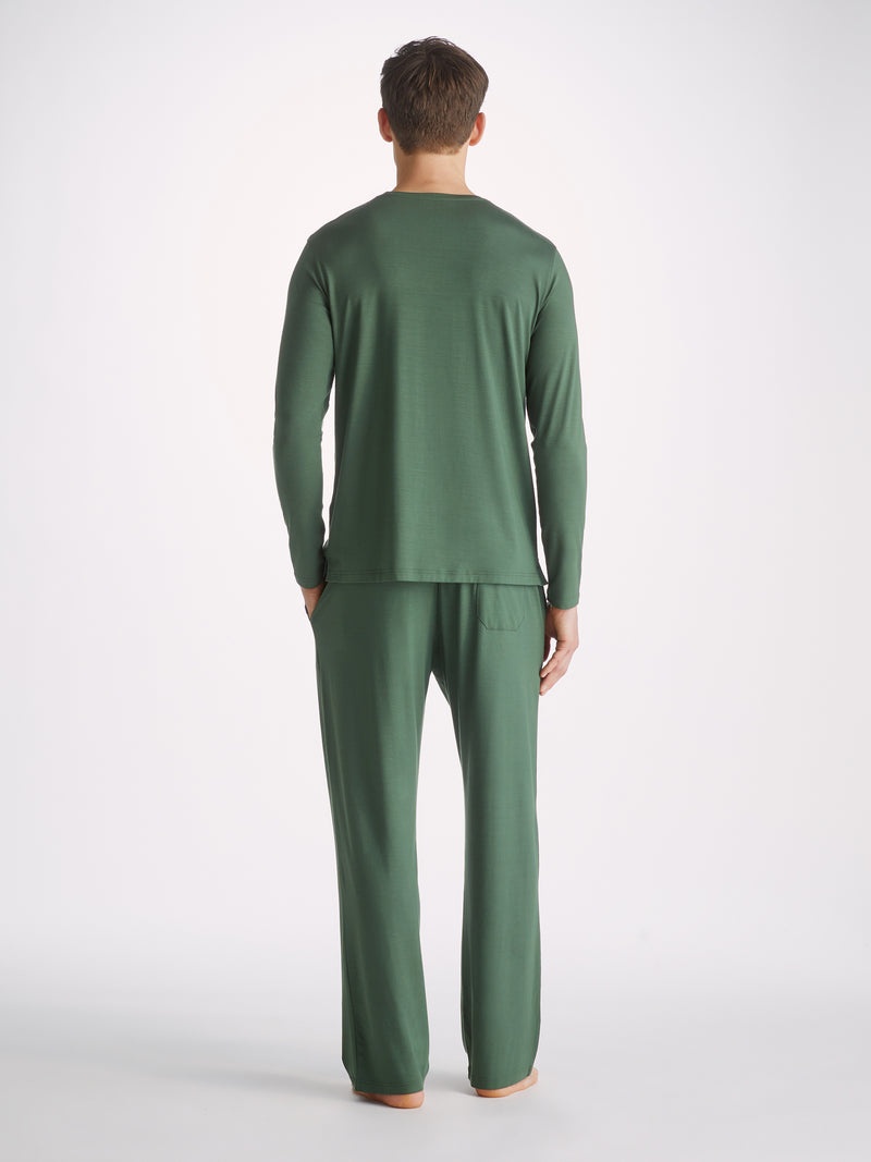 Men's Lounge Trousers Basel Micro Modal Stretch Hunter Green - 3