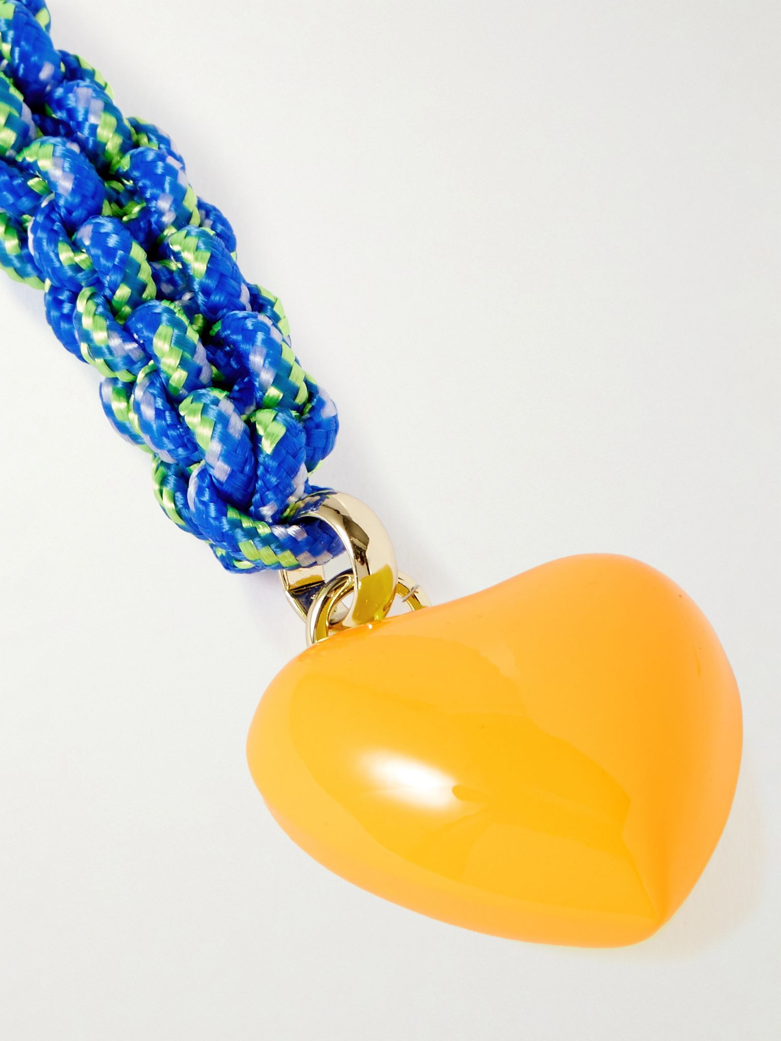 The Happy gold-tone, enamel and cord bag charm Blue - 4