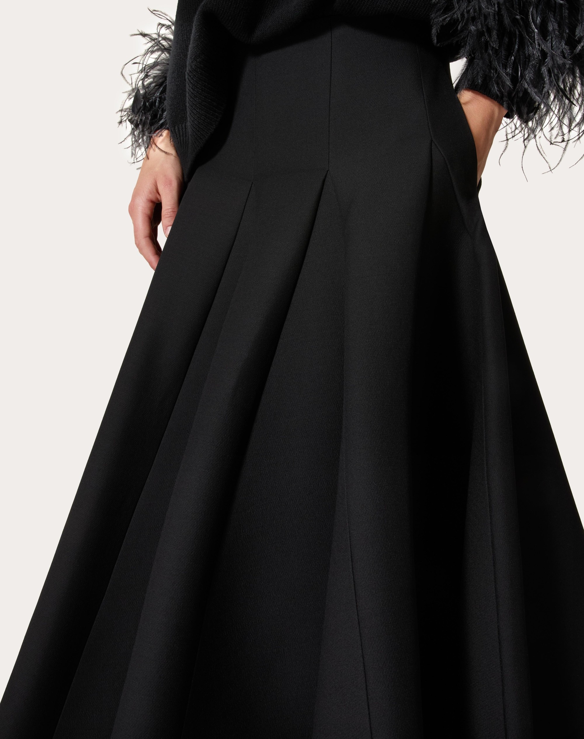 CREPE COUTURE MIDI SKIRT - 5