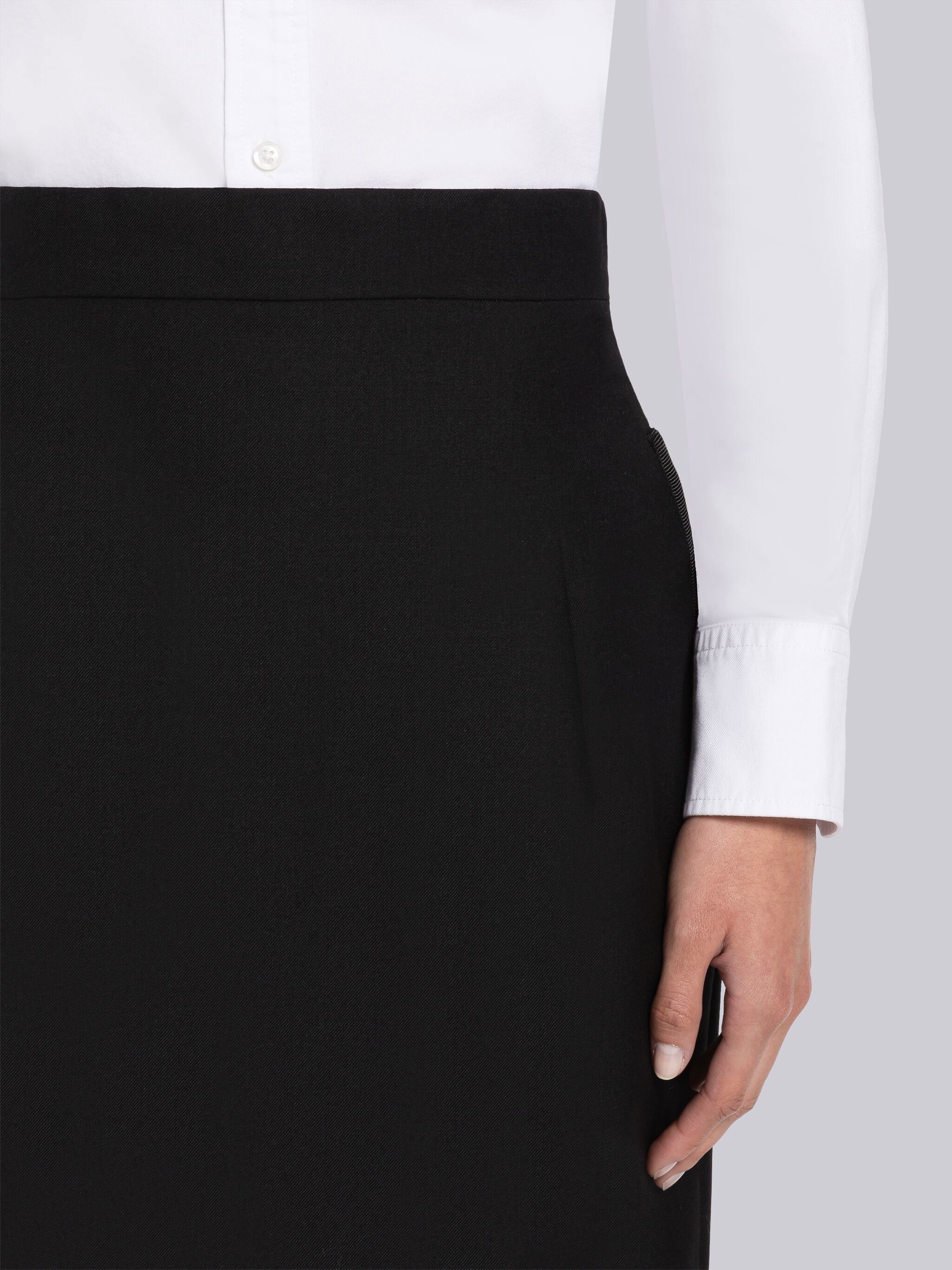 SUPER 120'S TWILL HOLIDAY HIGH WAISTED PENCIL SKIRT - 5