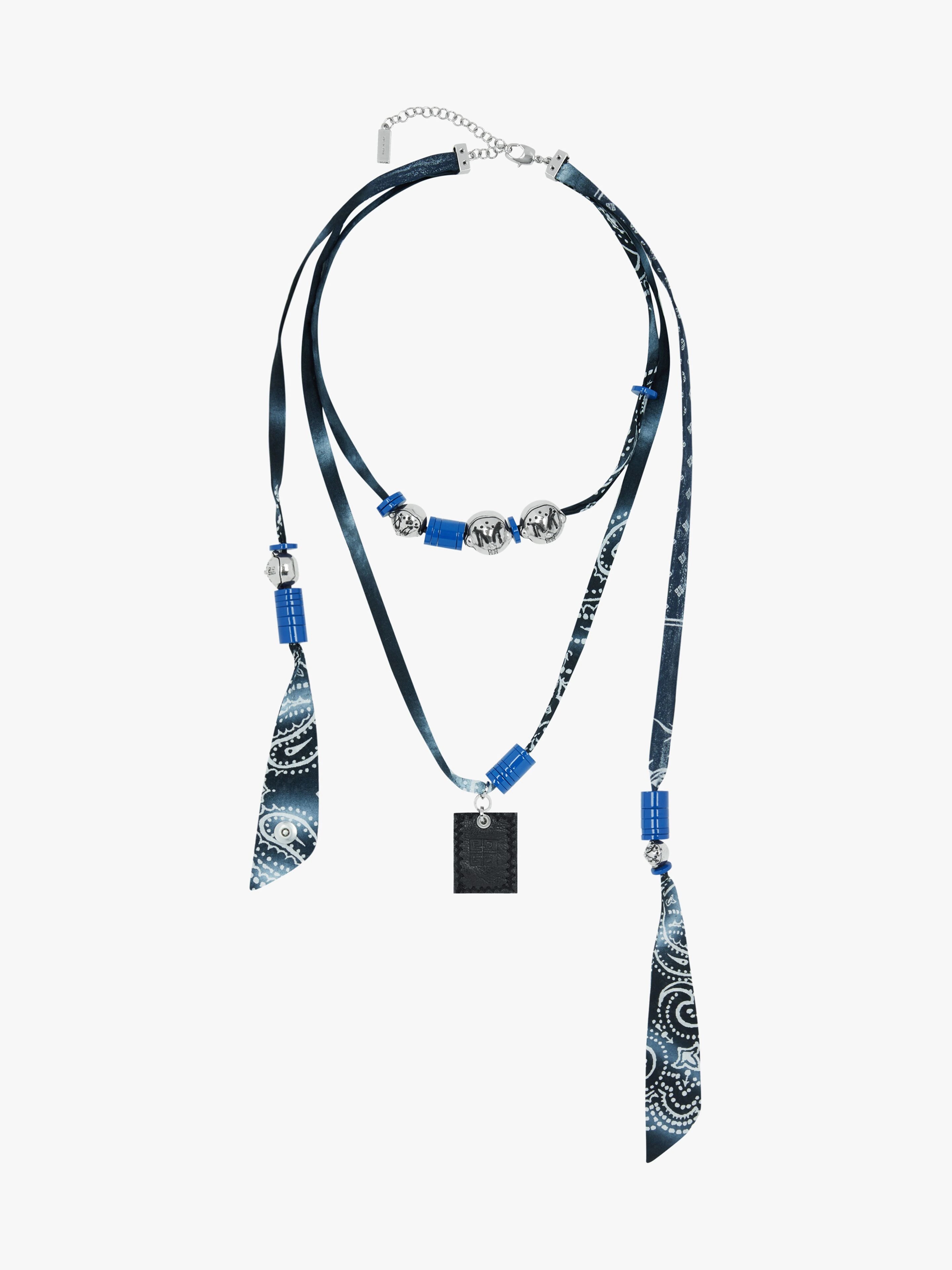 MOON NECKLACE IN METAL AND BANDANA - 2