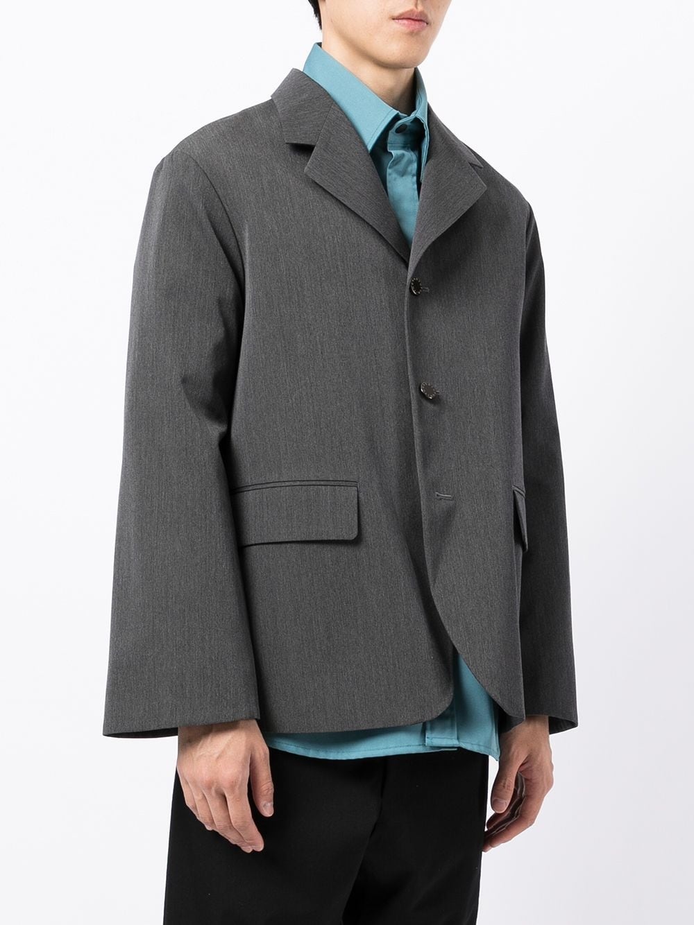 single-breasted wool blazer - 3