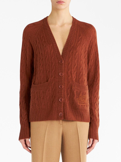 Etro cable-knit cashmere cardigan outlook