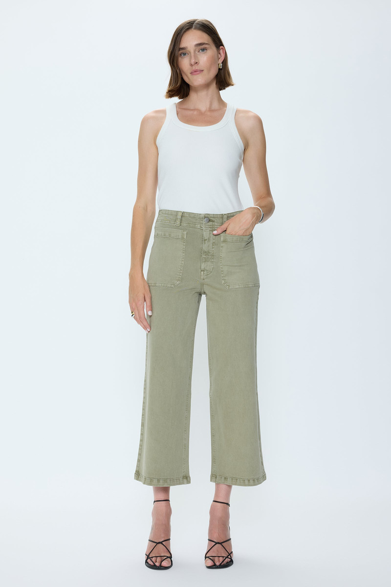 ZOOEY PATCH POCKET UTILITY PANT - SLATE GREEN 1