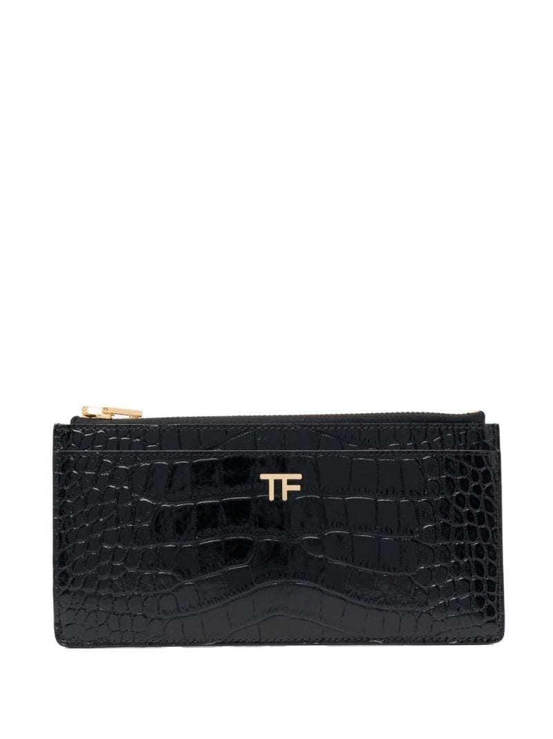TF-stamp crocodile-embossed wallet - 1