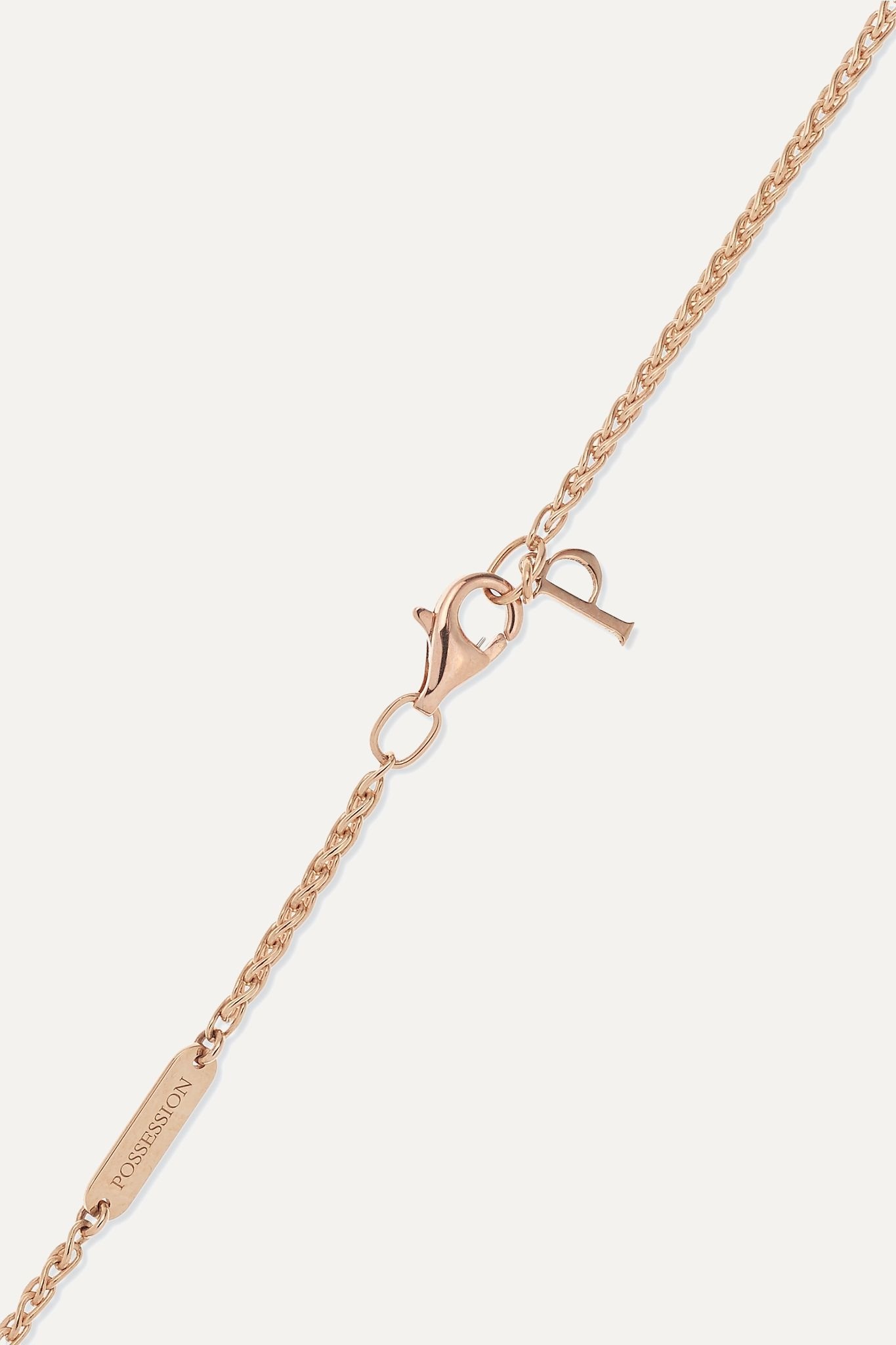 Possession 18-karat rose gold, tiger's eye and diamond necklace  - 3