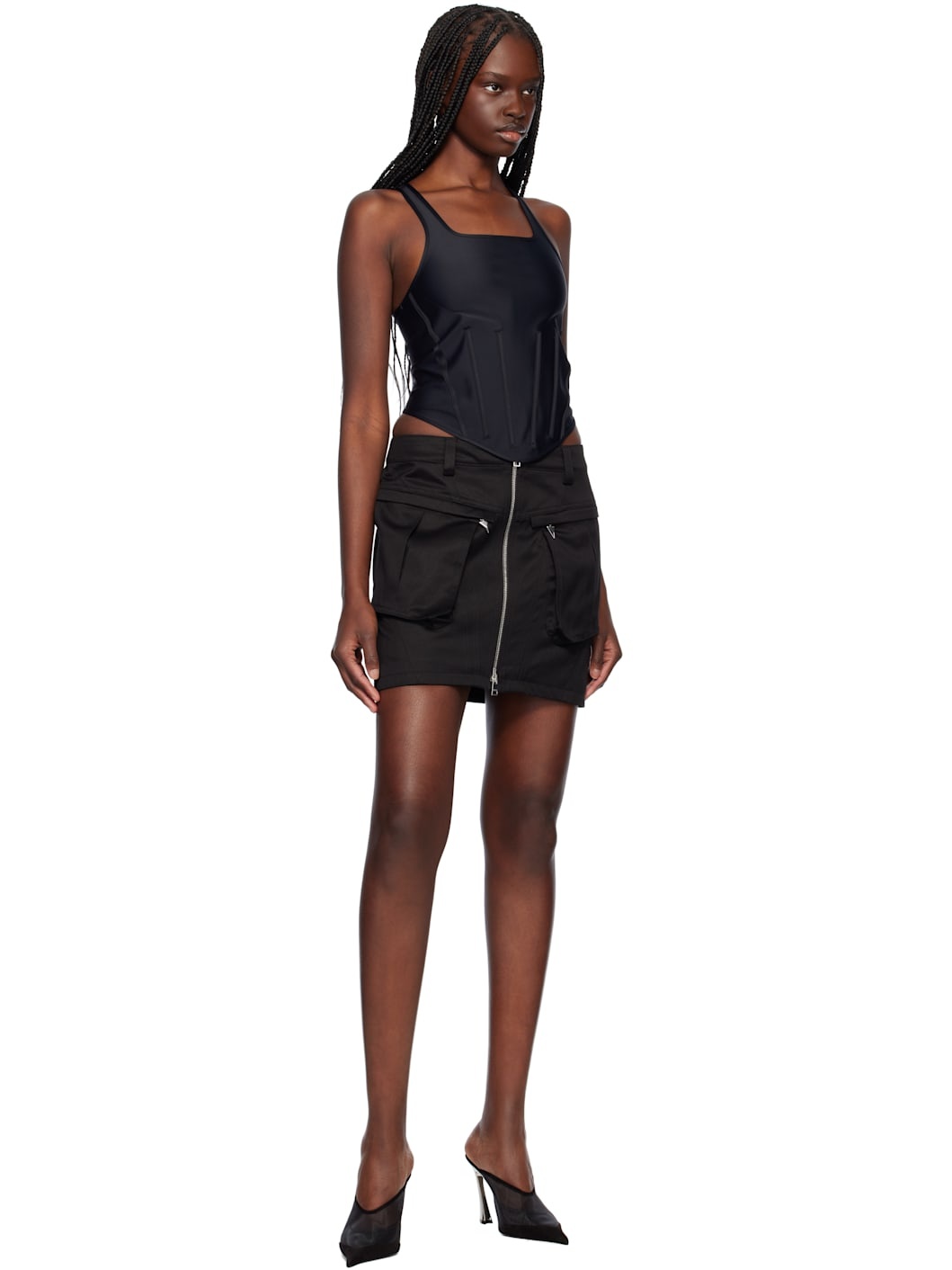 Black Corseted Tank Top - 4