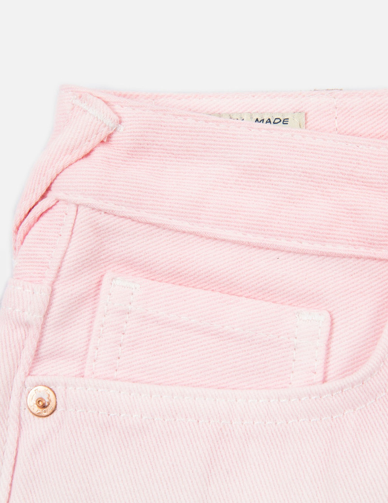 SEAGULL AND SLOGAN PRINT TIE-DYED DENIM SHORTS 8