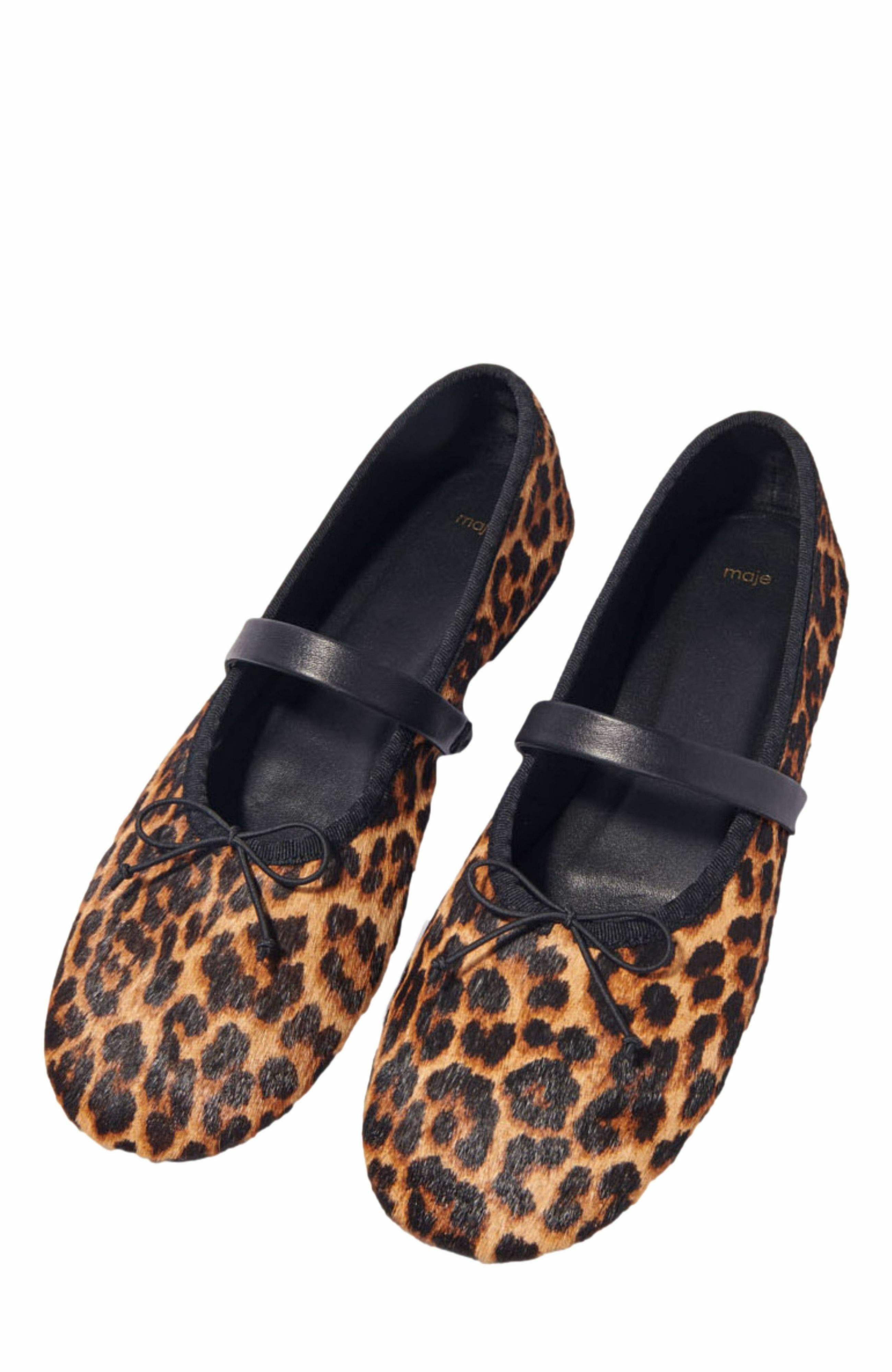 maje Leopard-effect leather ballet flats in Leopard Print at Nordstrom - 2