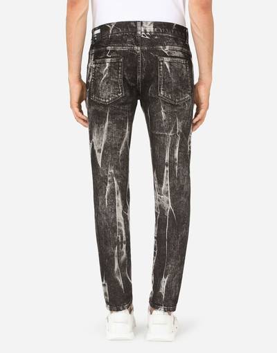 Dolce & Gabbana Marbled black skinny stretch jeans outlook