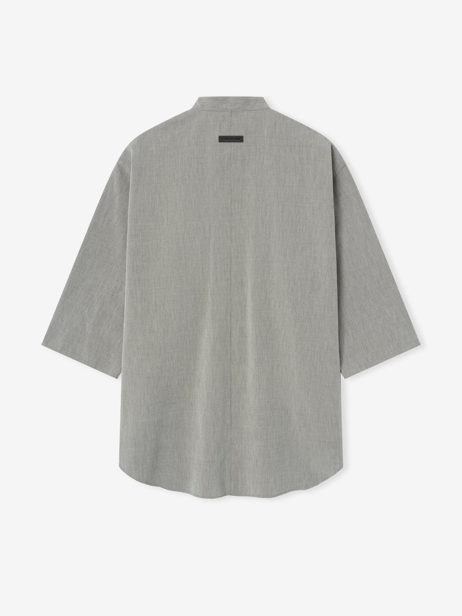 Band Collar Short Sleeve Shirt - 2