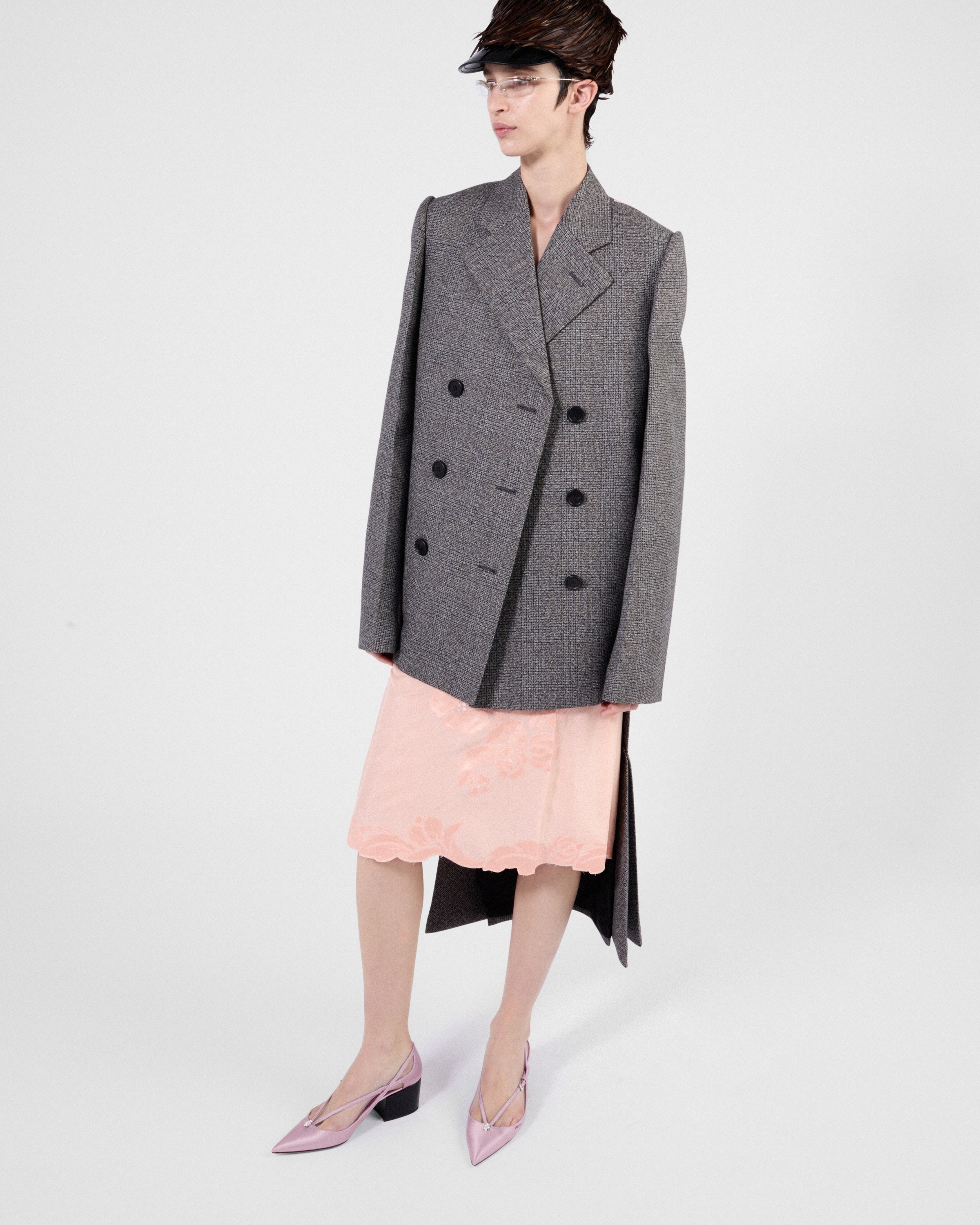 Deconstructed Prince of Wales checked mouliné wool midi-skirt - 6