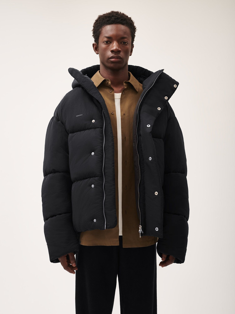 PANGAIA Men’s Flower-Warmth Recycled Nylon Puffer - Black outlook