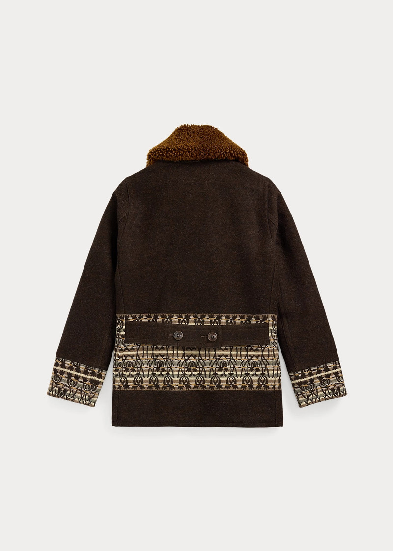 RRL by Ralph Lauren Shearling-Collar Jacquard Ranch Coat outlook