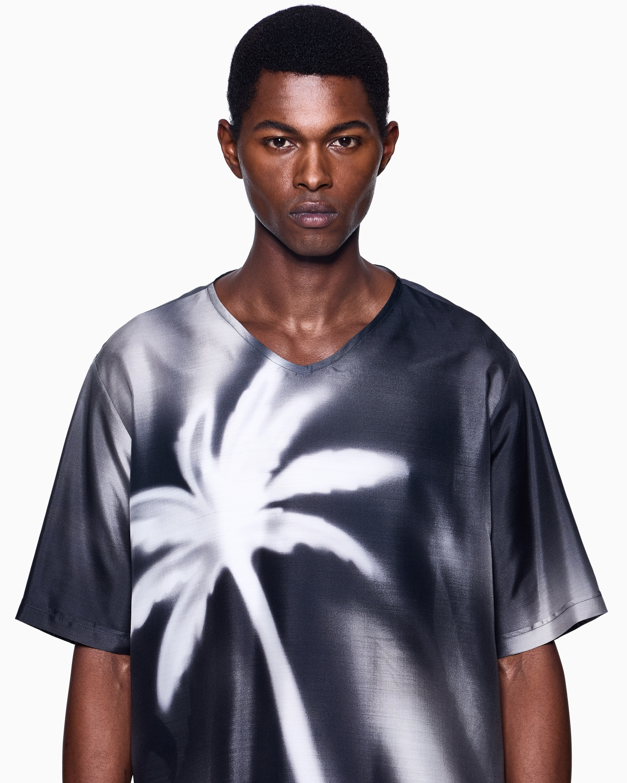 PRINTED SILK HABOTAI T-SHIRT SHIRT - 5