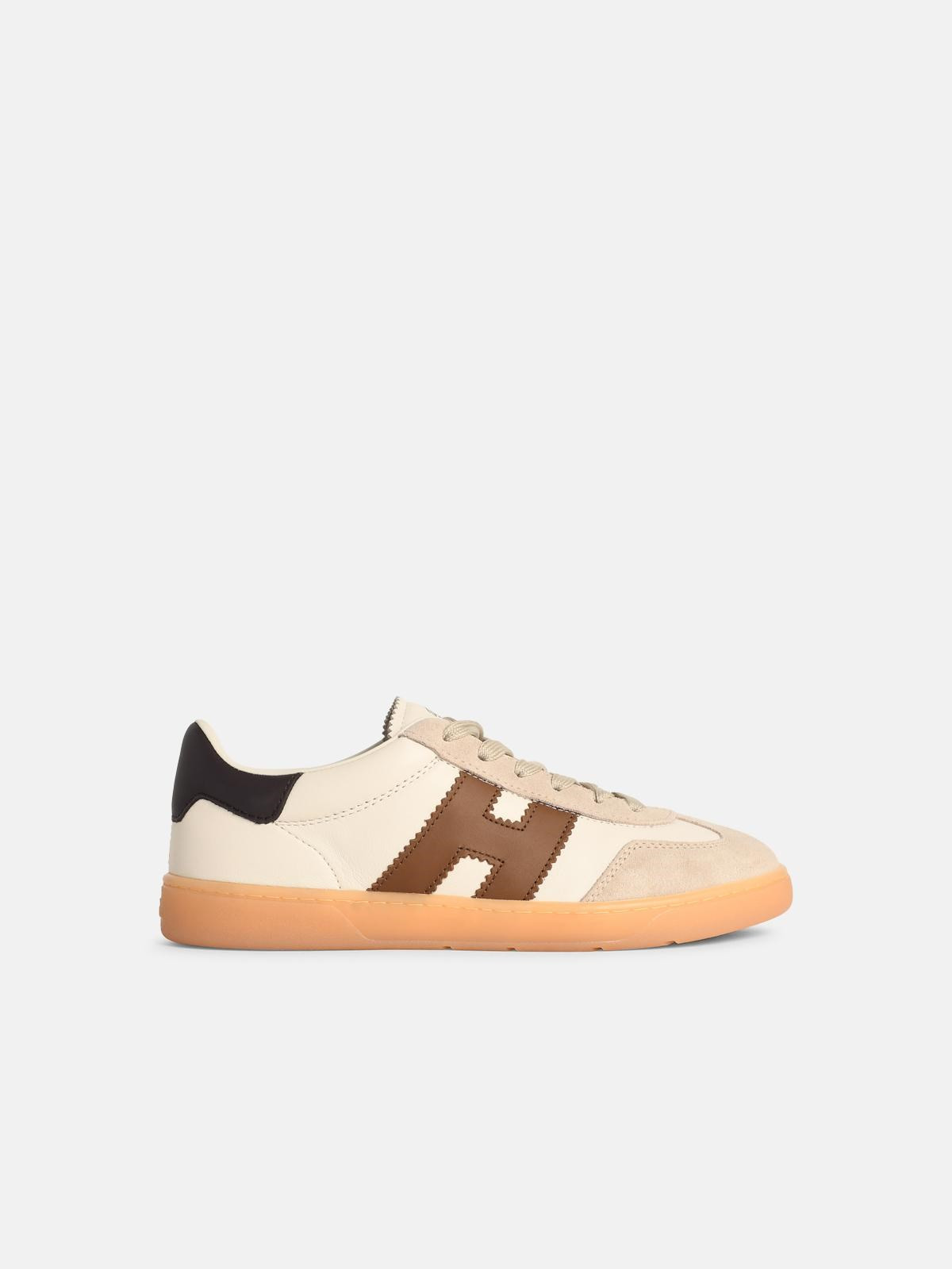 'COOL' WHITE SUEDE SNEAKERS - 1