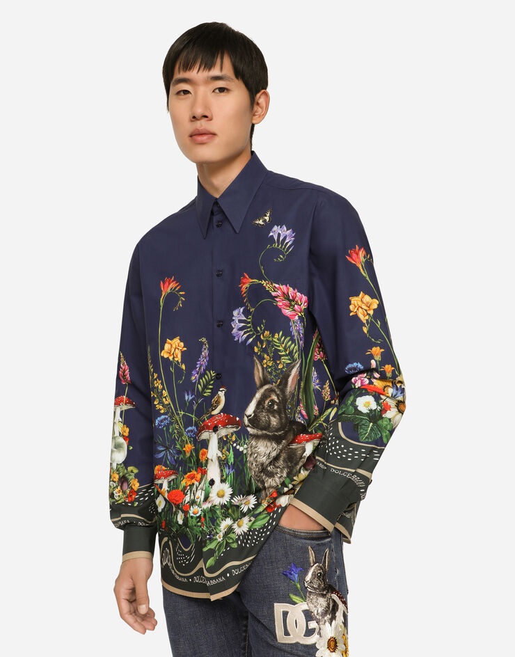 Rabbit-print cotton Hawaiian shirt - 2