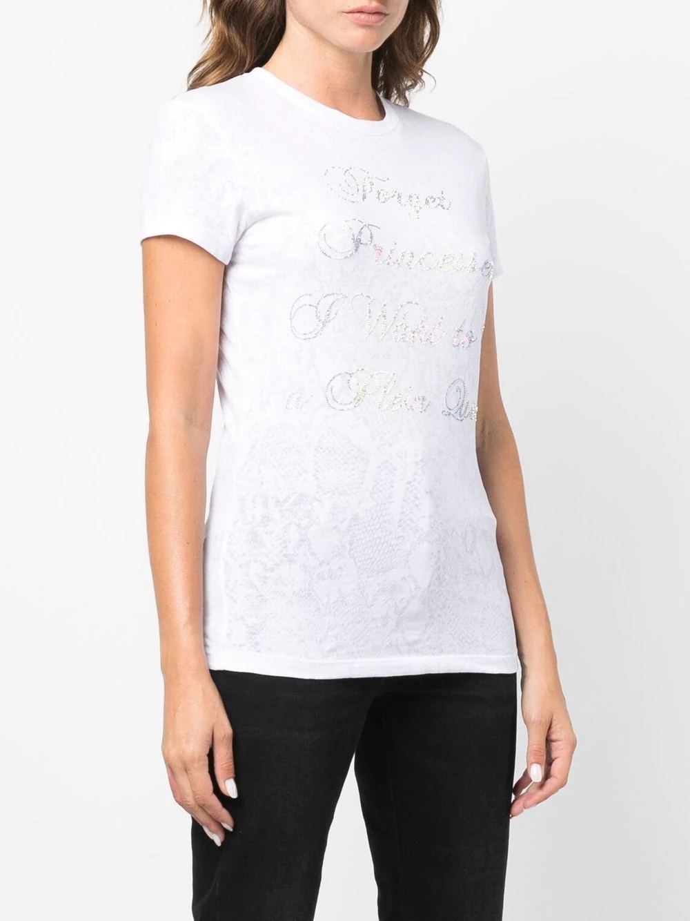 crystal-embellished cotton T-shirt - 3