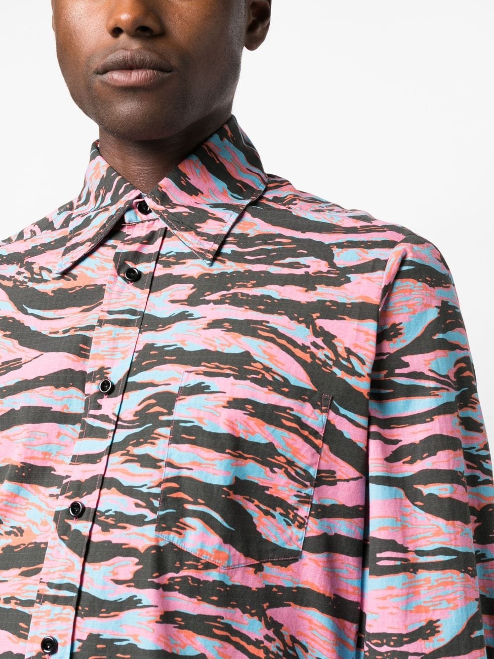 camouflage tiger-print cotton shirt - 5