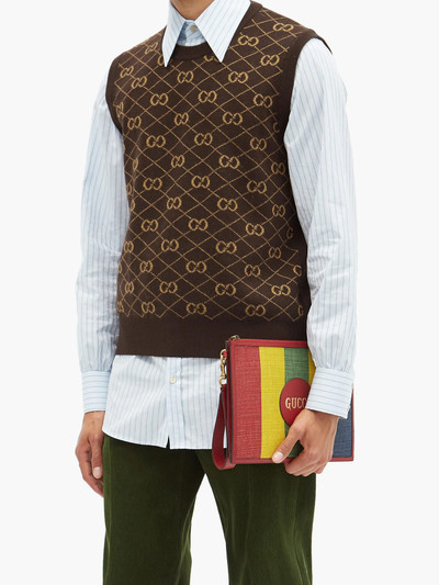 GUCCI GG-argyle knitted-wool sleeveless sweater outlook