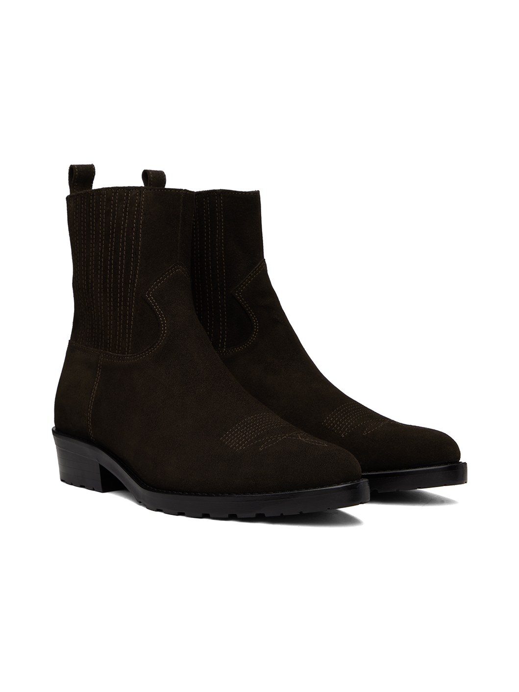 SSENSE Exclusive Brown Embroidered Chelsea Boots - 4