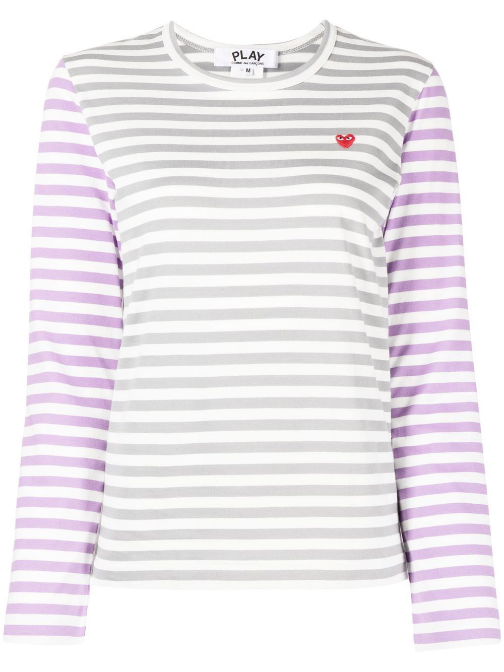 bi-colour striped long-sleeve T-shirt - 1