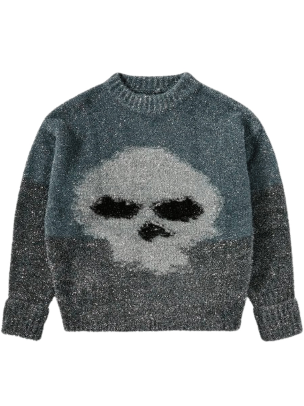 Unisex Glitter Skull Intarsia Top - 1