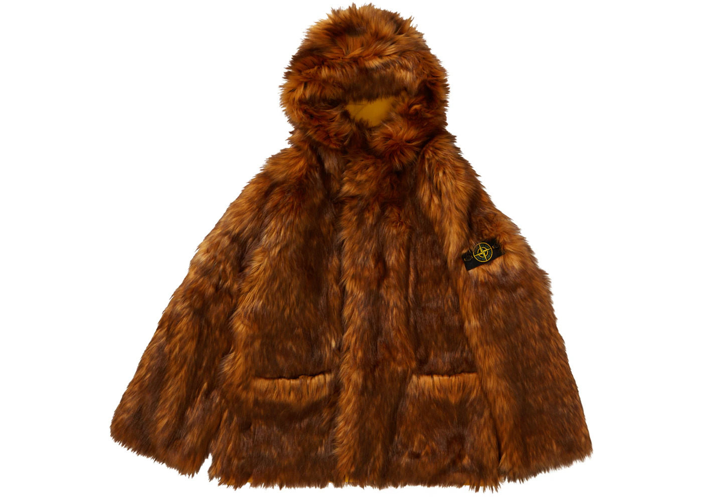 Supreme Stone Island Formula Steel Reversible Faux Fur Parka Yellow - 3