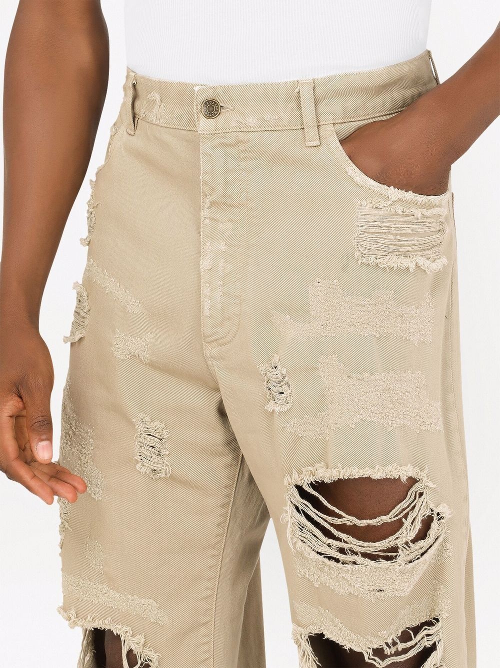 distressed high-waisted jeans - 5