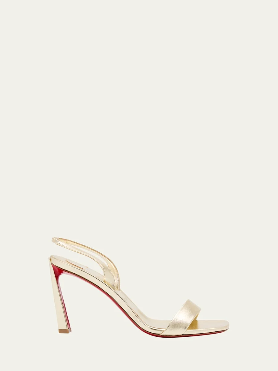 Condora Metallic Red Sole Slingback Sandals - 1