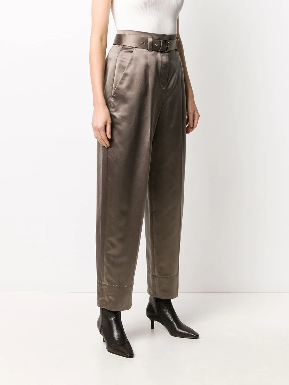 satin wide leg trousers - 3