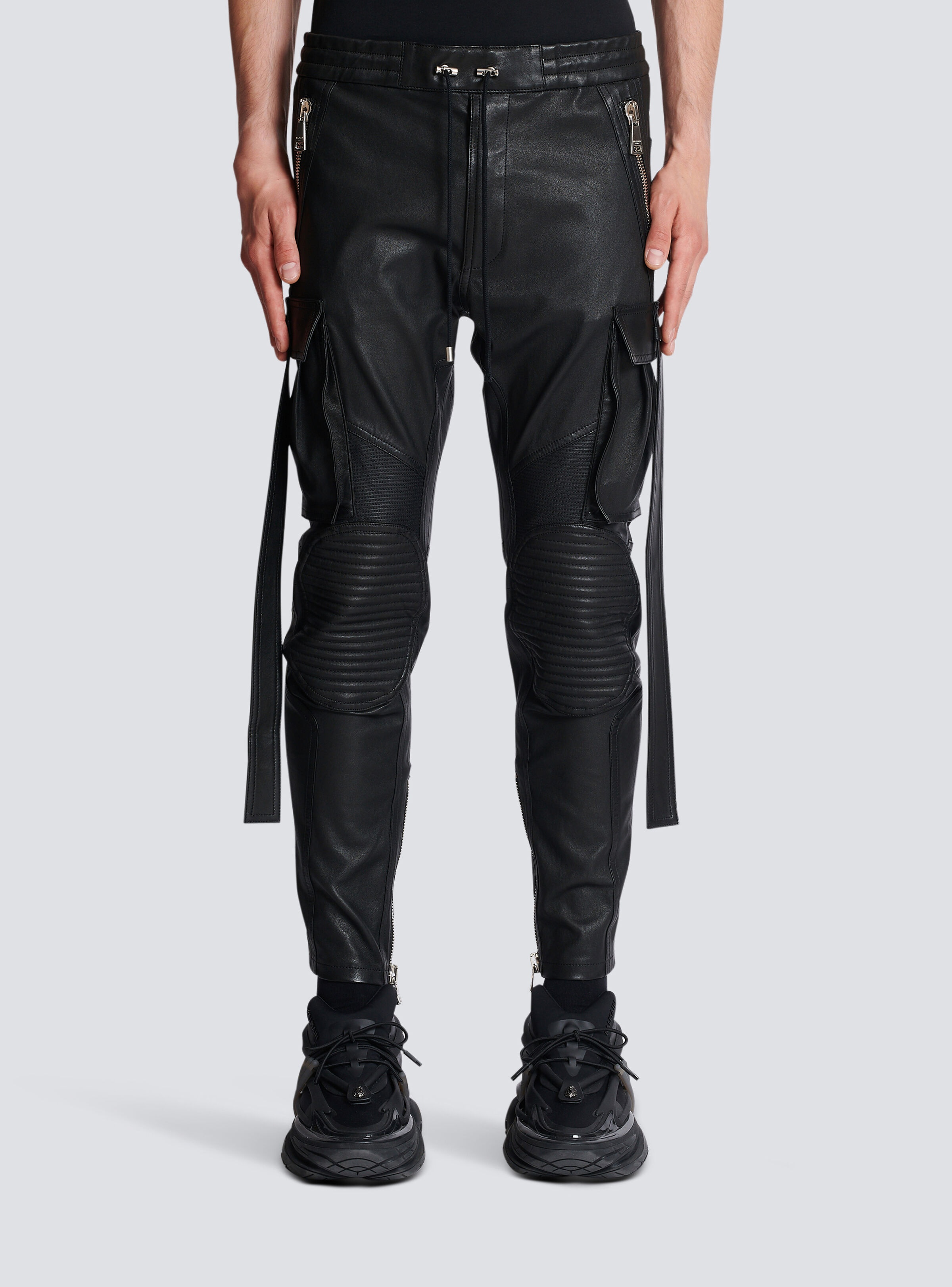 Leather trousers with strap - 5