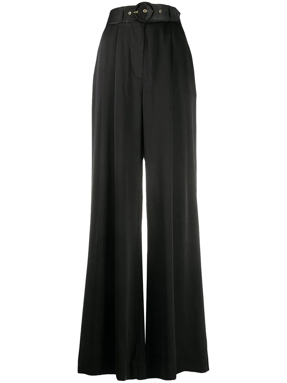 belted waist trousers - 1