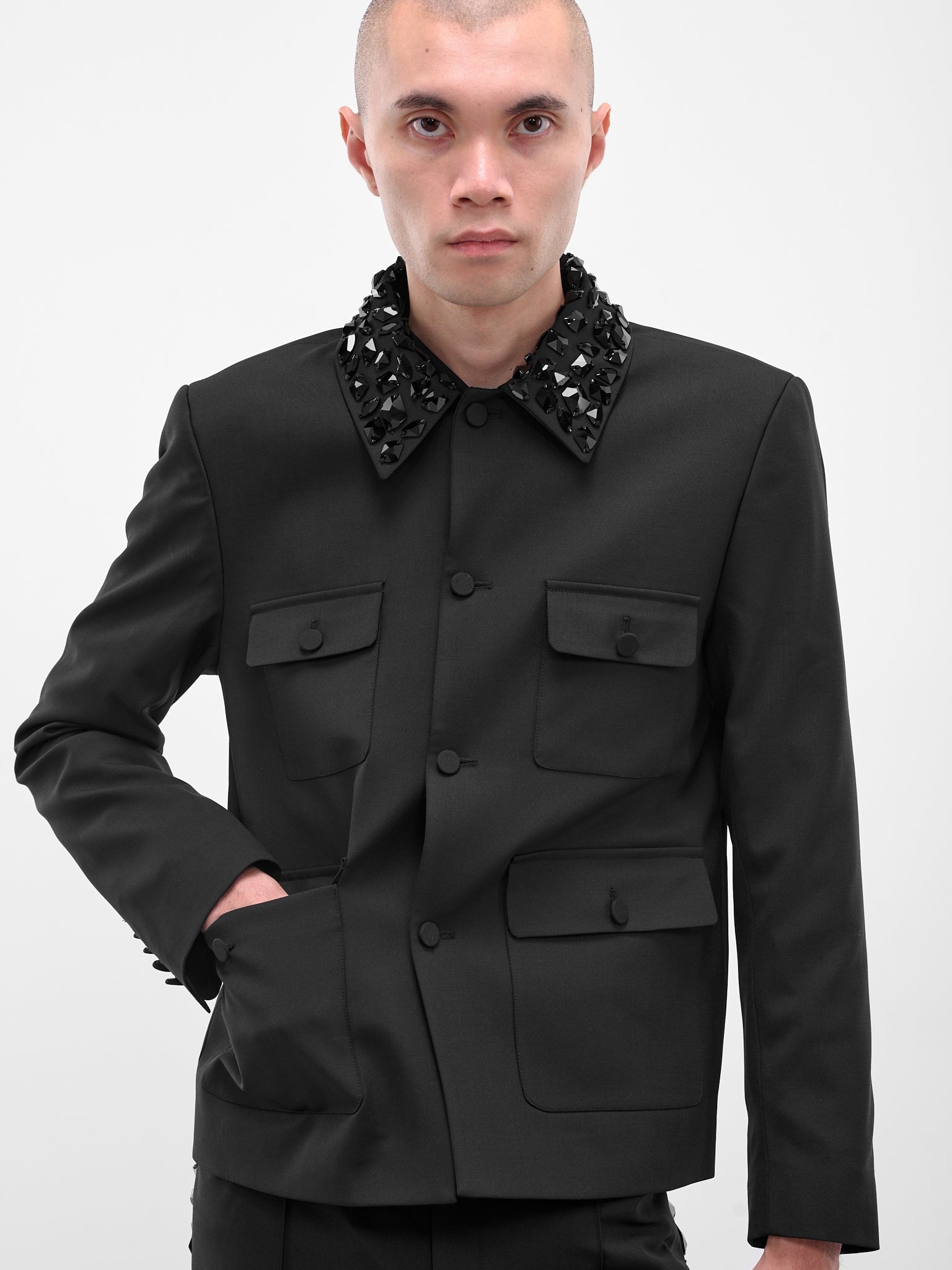 Swarovski Crystal Tailored Utility Jacket - 4