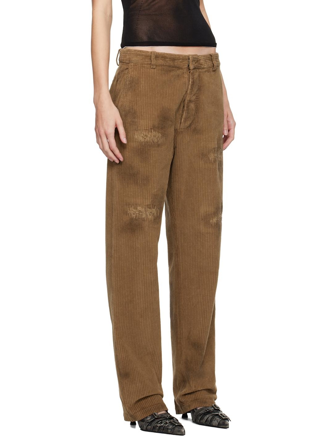 Brown Dean Distressed Corduroy Trousers - 2