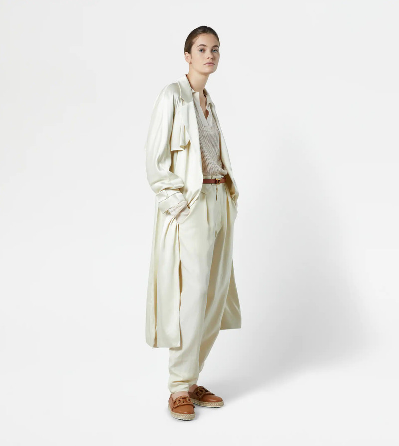 Tod's VISCOSE TRENCH COAT - WHITE outlook