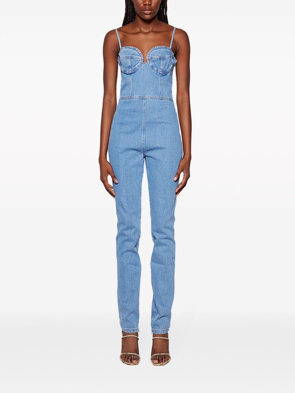 denim bustier jumpsuit - 3