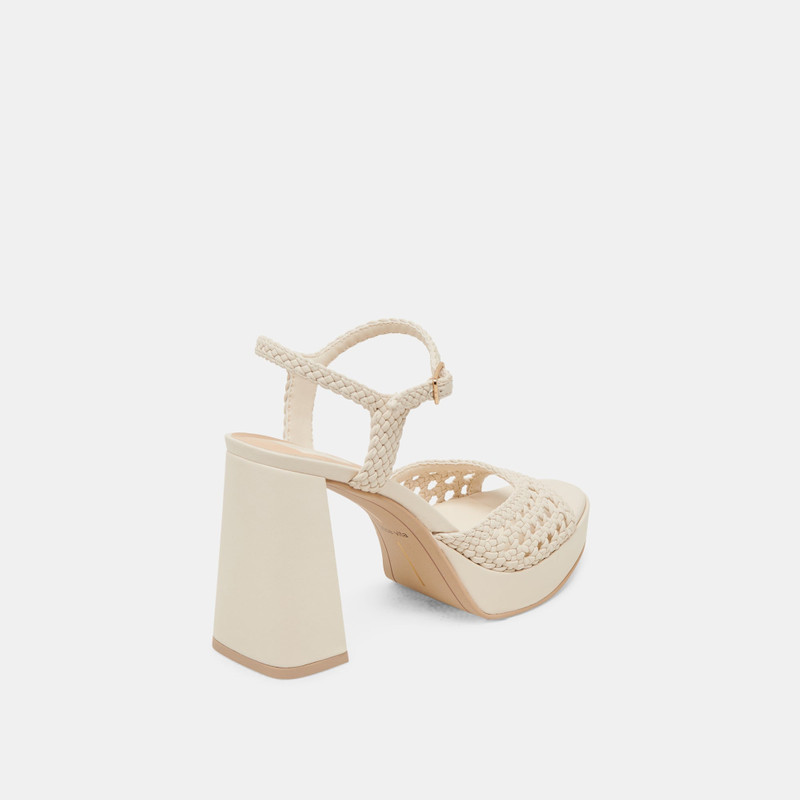 PEYTEN HEELS CREME WOVEN STELLA 5