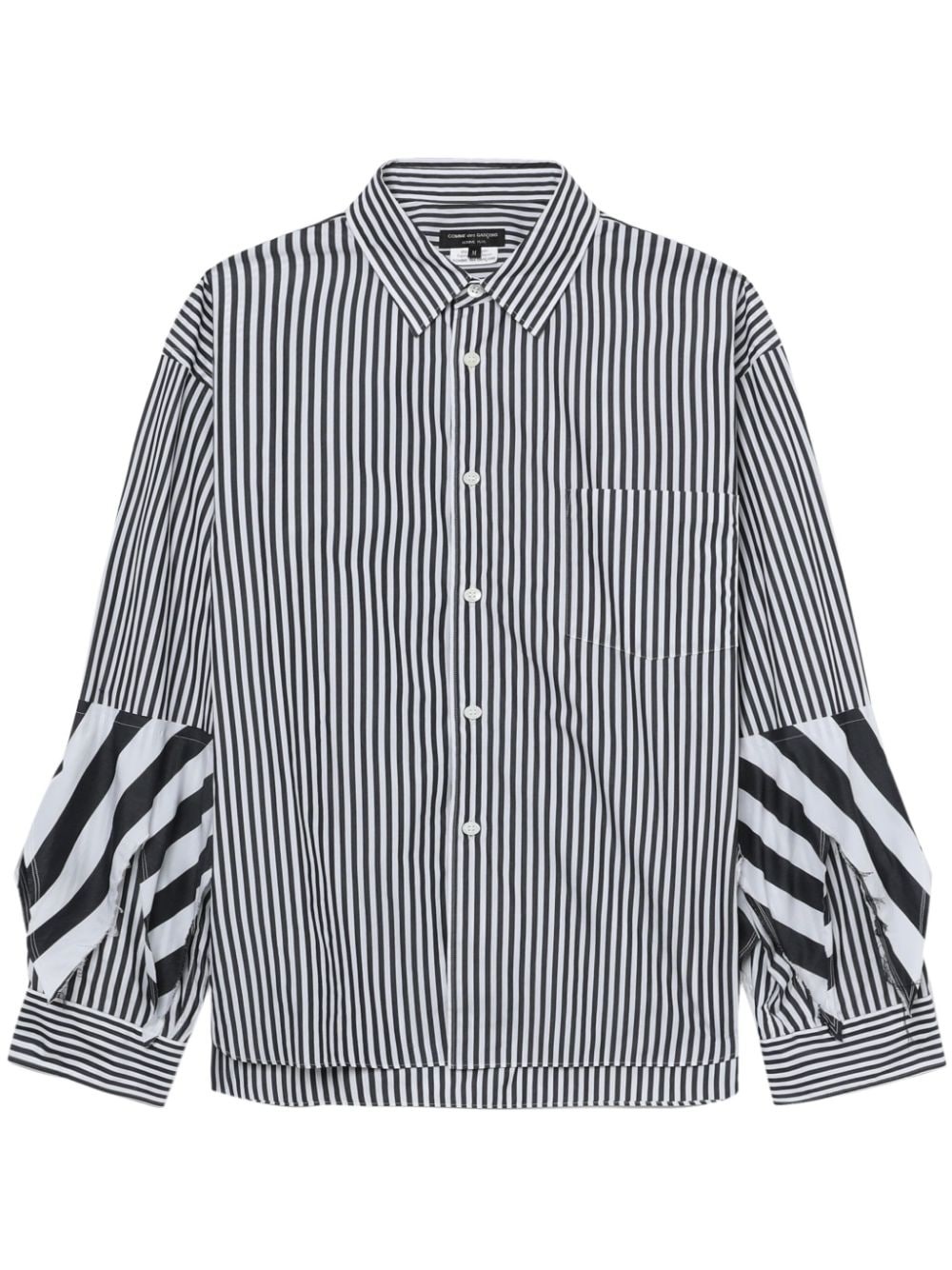 layered striped cotton shirt - 1