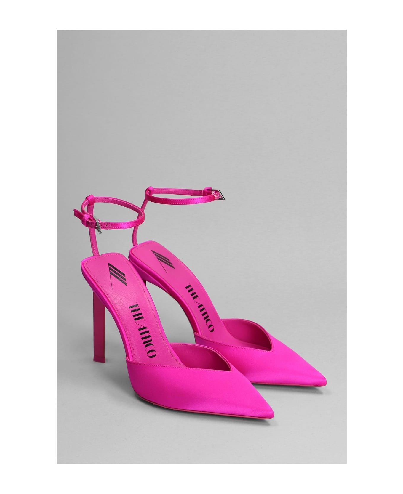 Perine Pumps In Fuxia Satin - 2