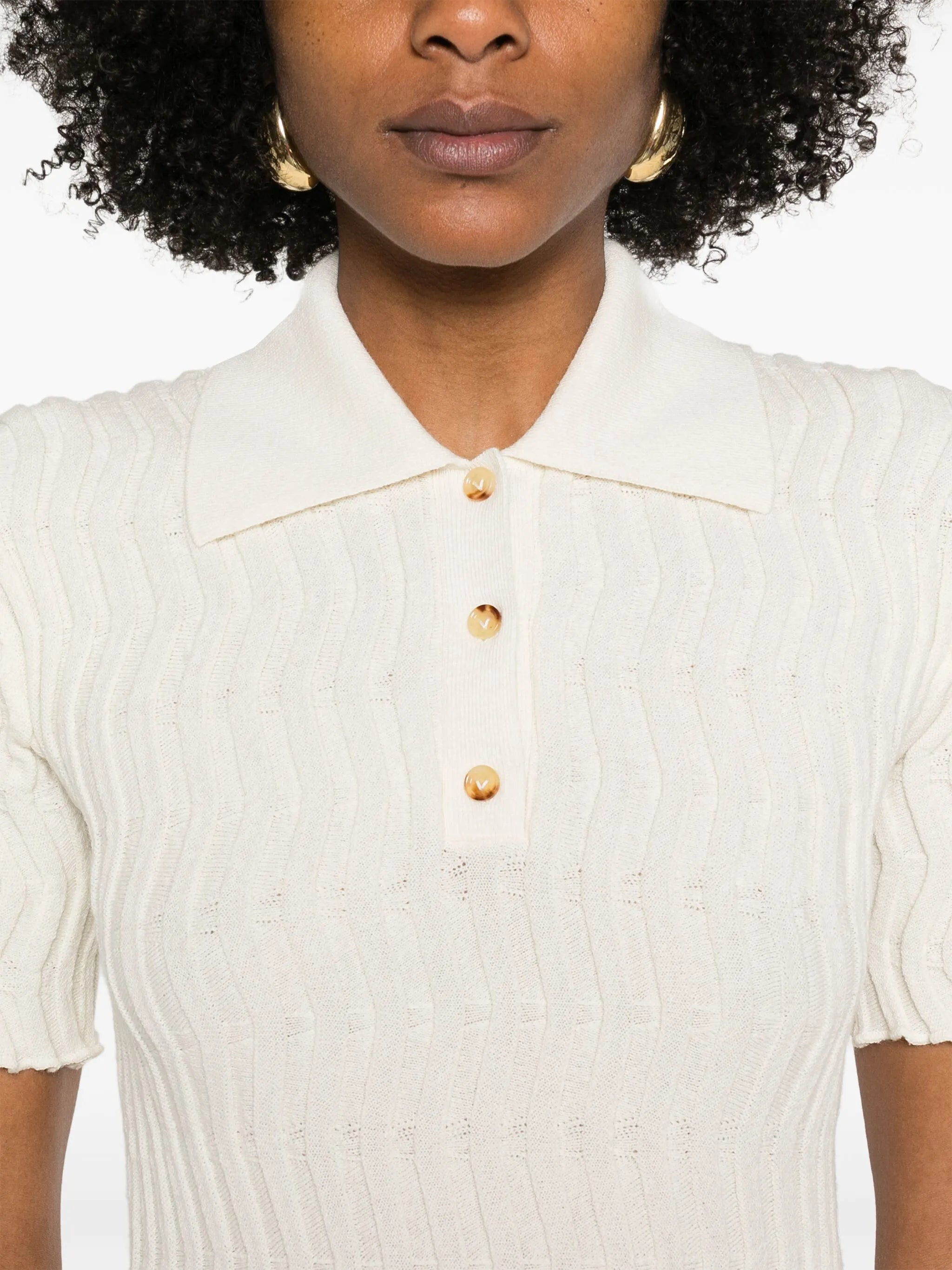 knitted polo top - 5