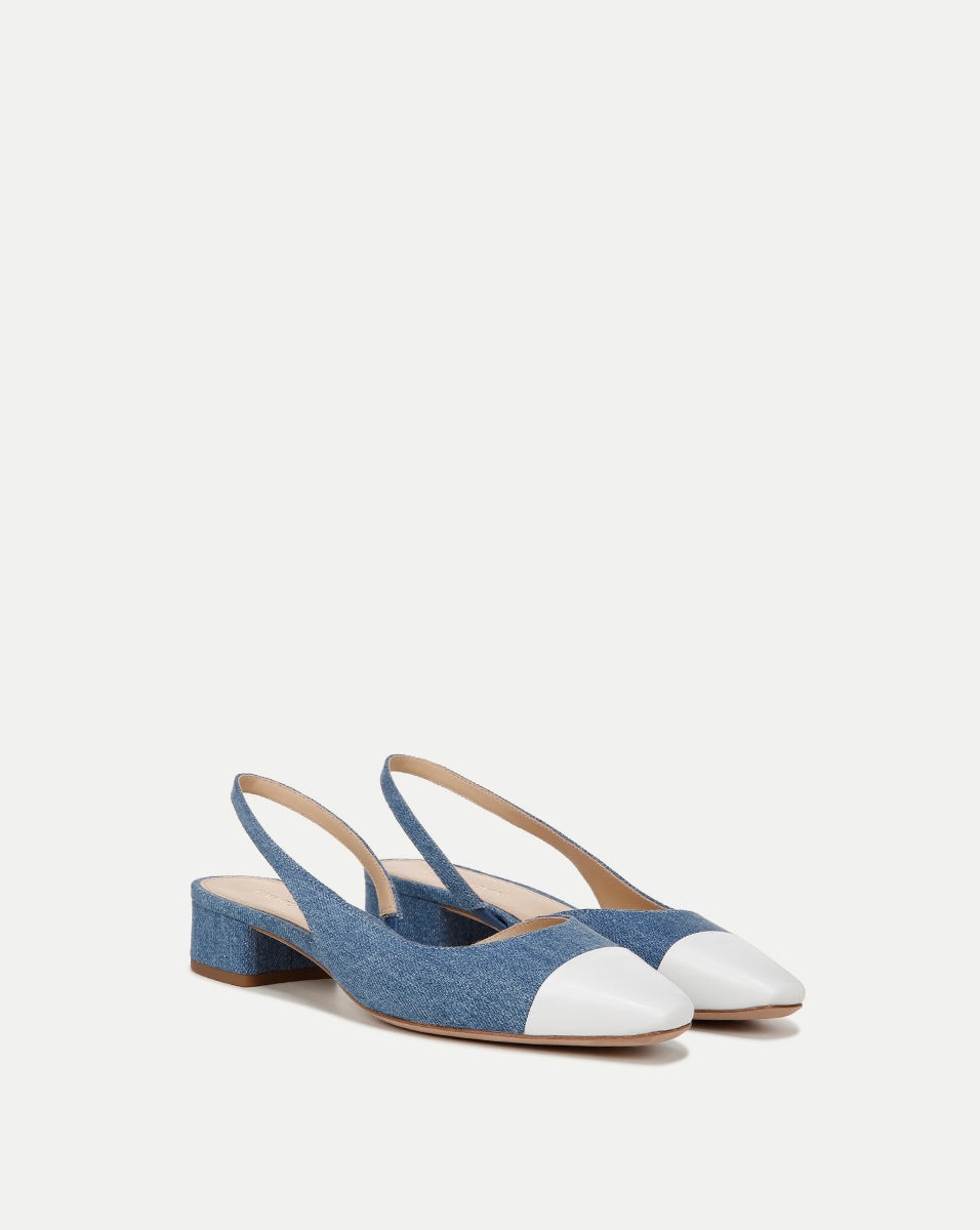 CECILE DENIM CAP-TOE SLINGBACK - 2