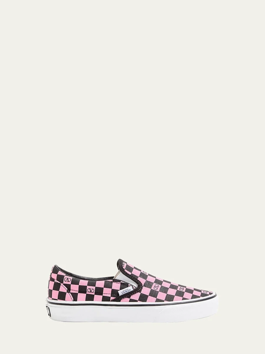 x Vans Classic Slip-On Checkerboard Shoes - 1
