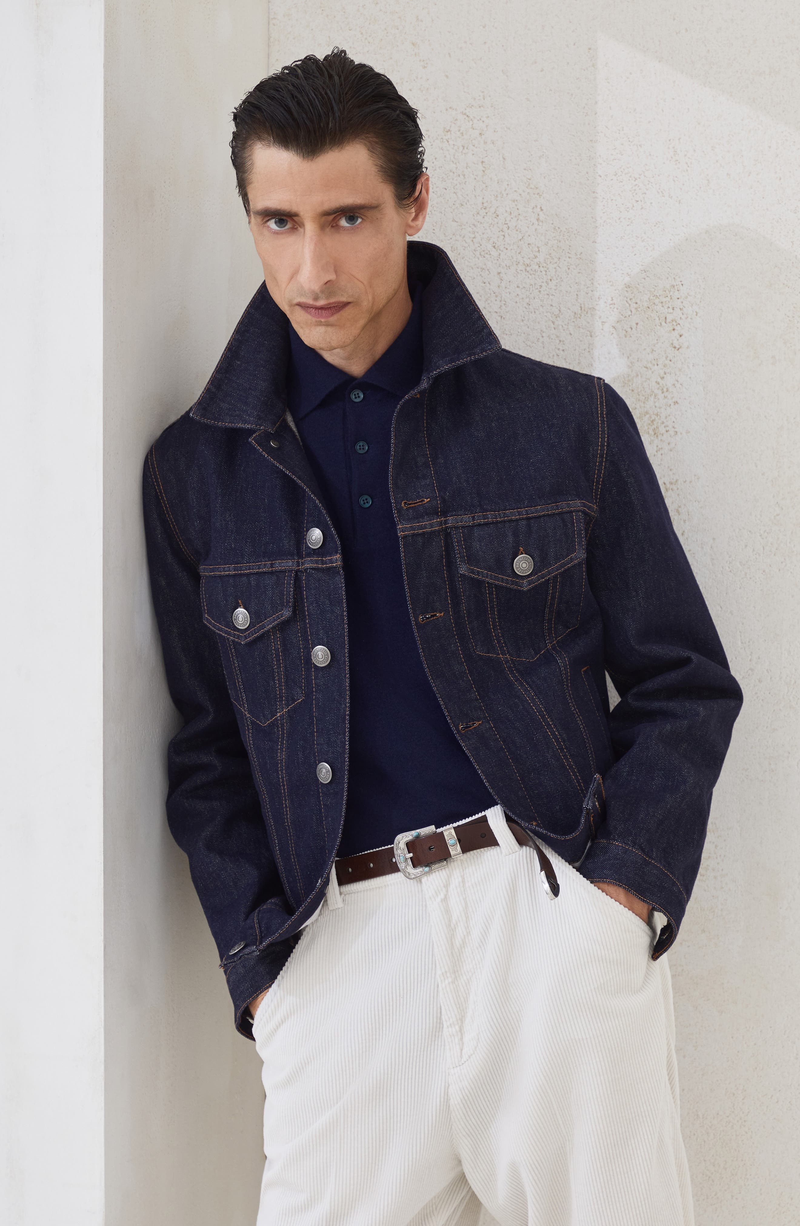 Brunello Cucinelli Polo-style sweater in Navy Blue at Nordstrom - 5
