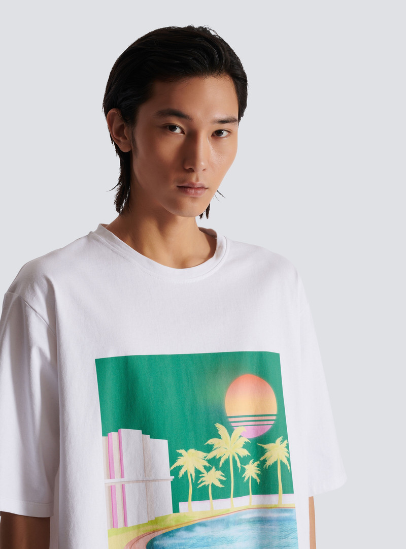 Loose Balmain Postcard printed T-shirt 7