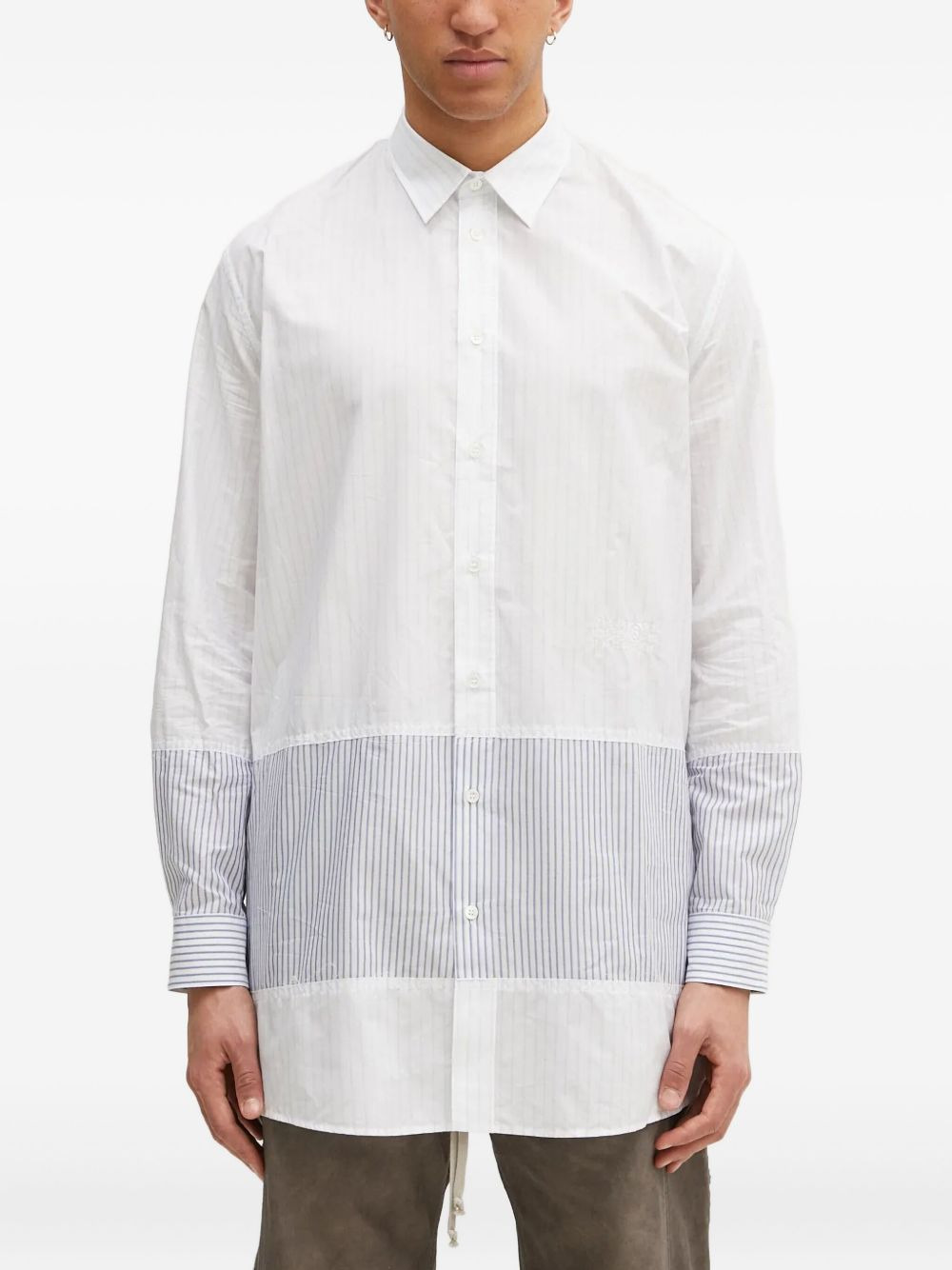 pinstripe panelled shirt - 1