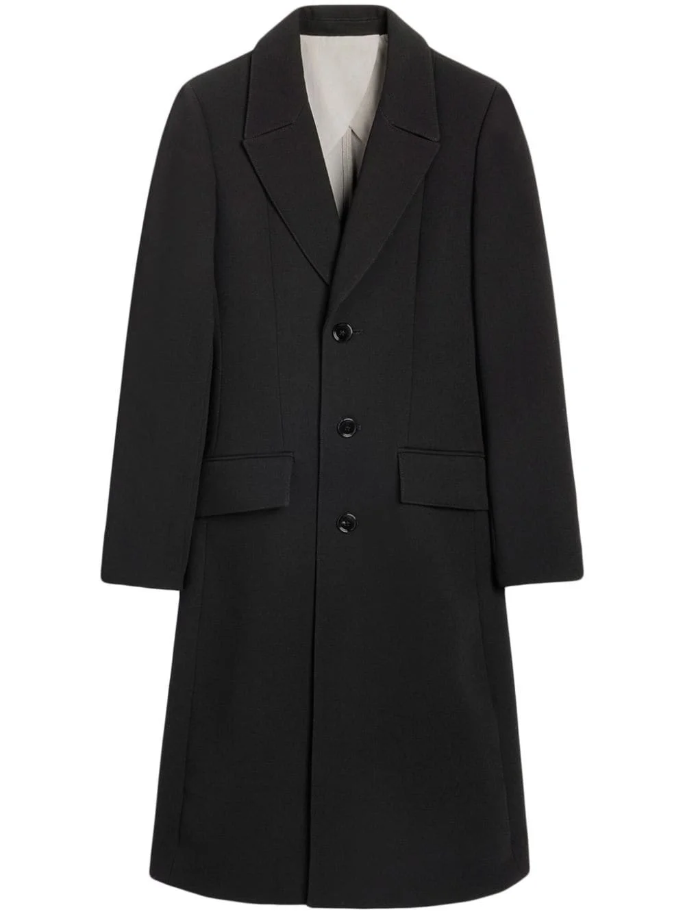 single-breasted virgin-wool coat - 1