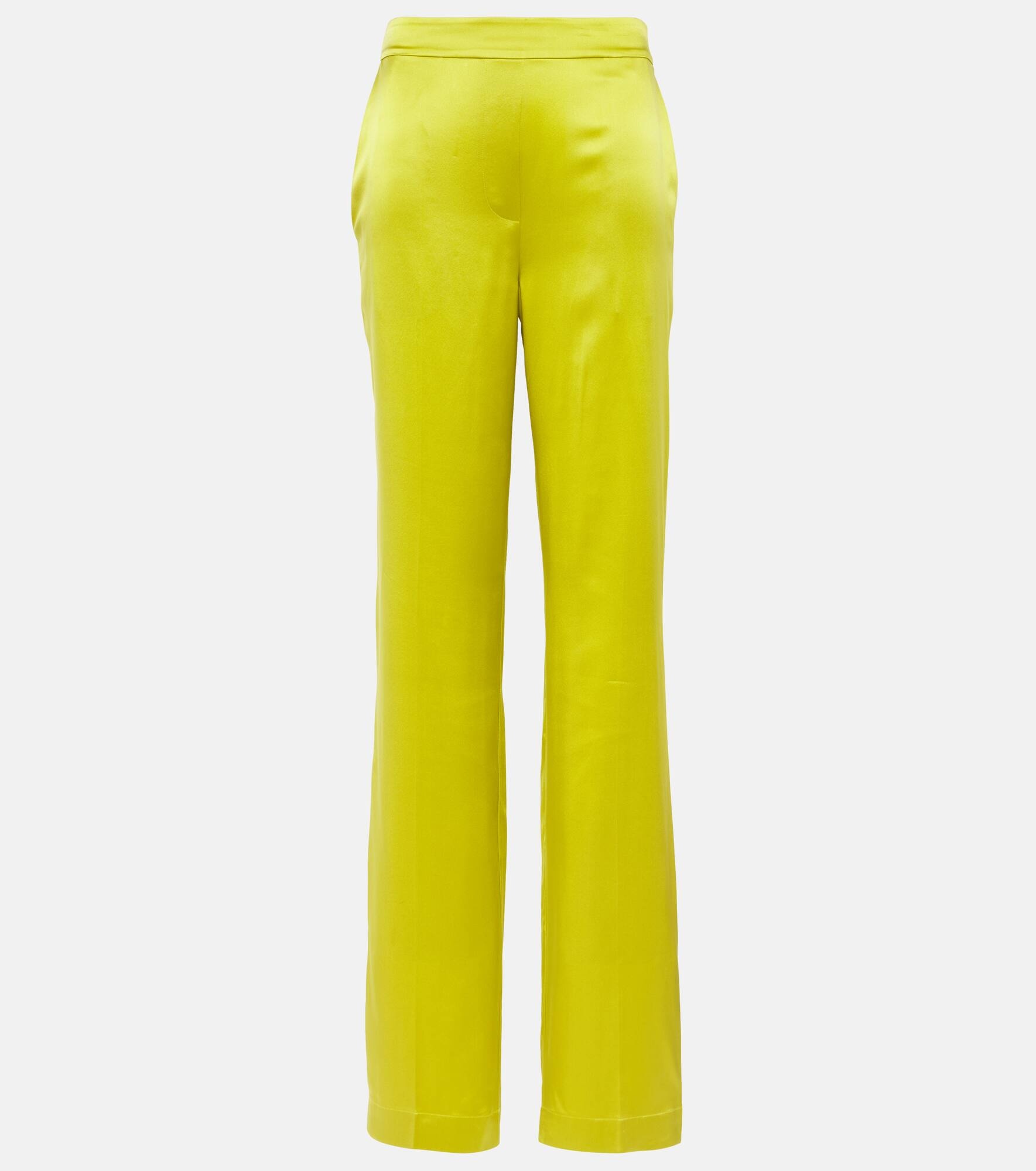 Tova silk satin straight pants - 1