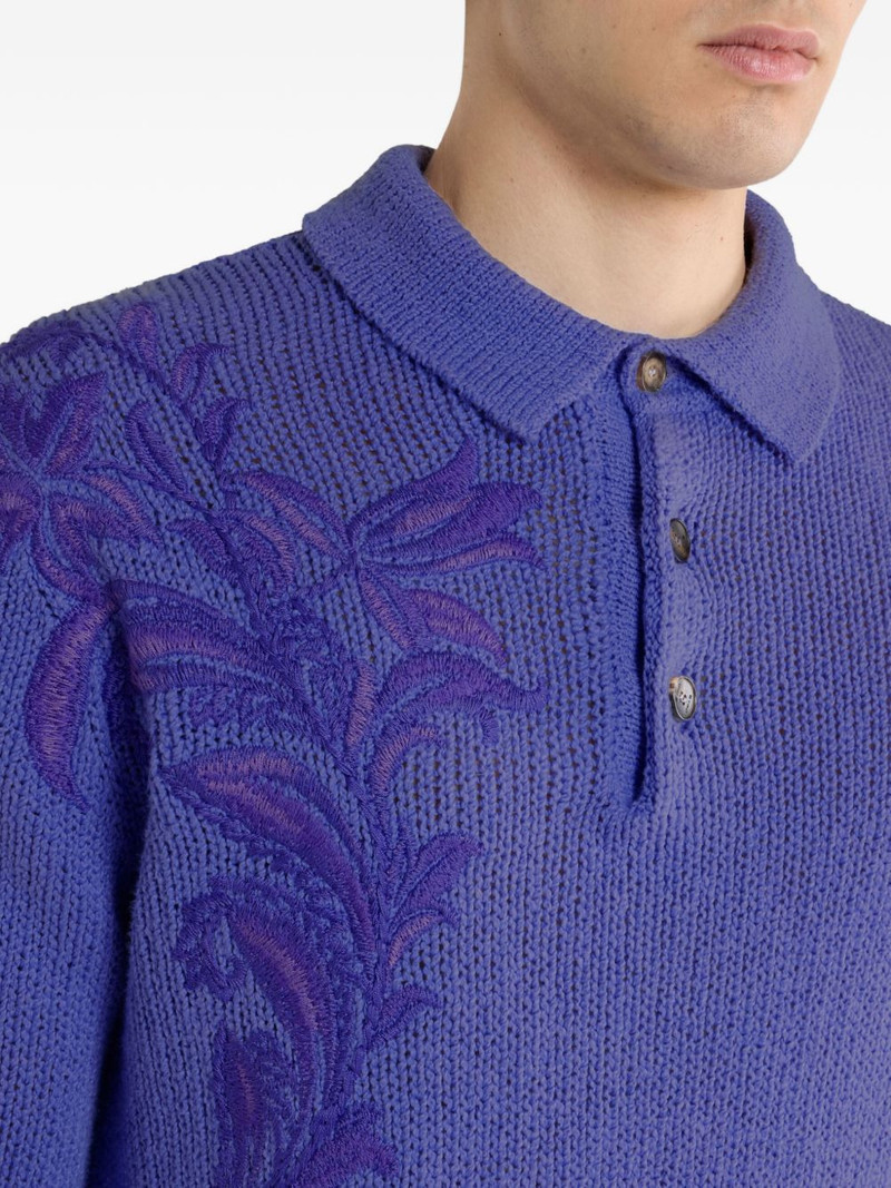 floral-embroidered polo shirt 5